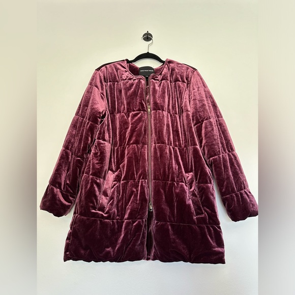 Who What Wear Maroon Velvet Coat - Picture 1 of 6